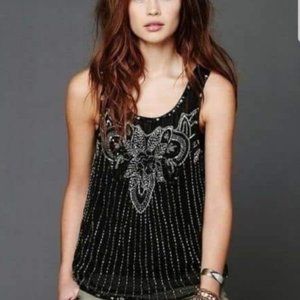 Free People Stardust Embellished Beaded Tank top